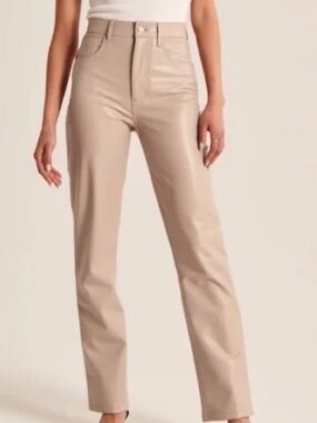 Abercrombie vegan leather wide leg pants